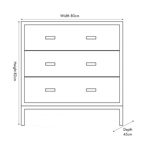 Ambrose Grey Wash Mango Wood 3 Drawer Unit