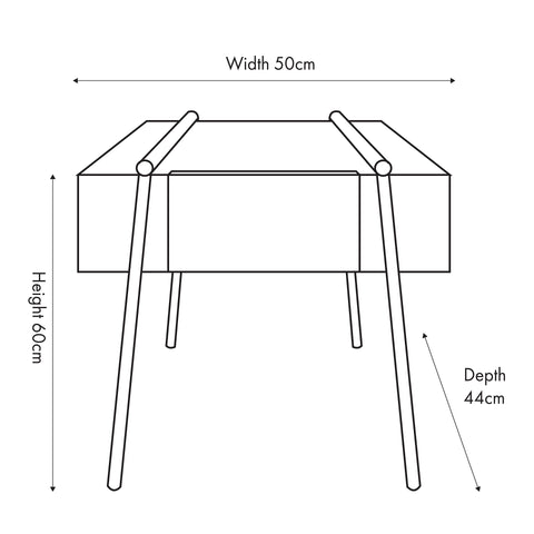 Akita Light Brown 1 Drawer Side Table