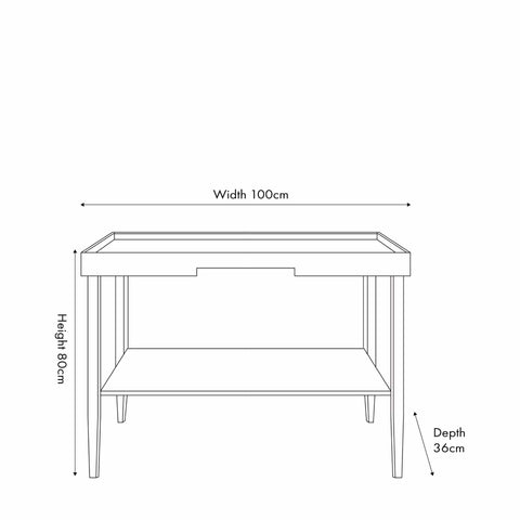 Taylor Black Wood Notch Design Console Table