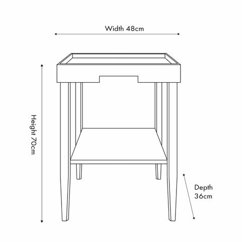 Taylor Black Wood Notch Design Side Table