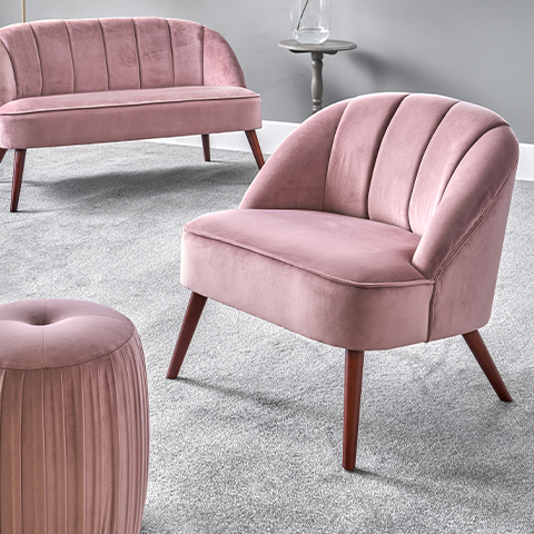 Ruma Pink Velvet Seating