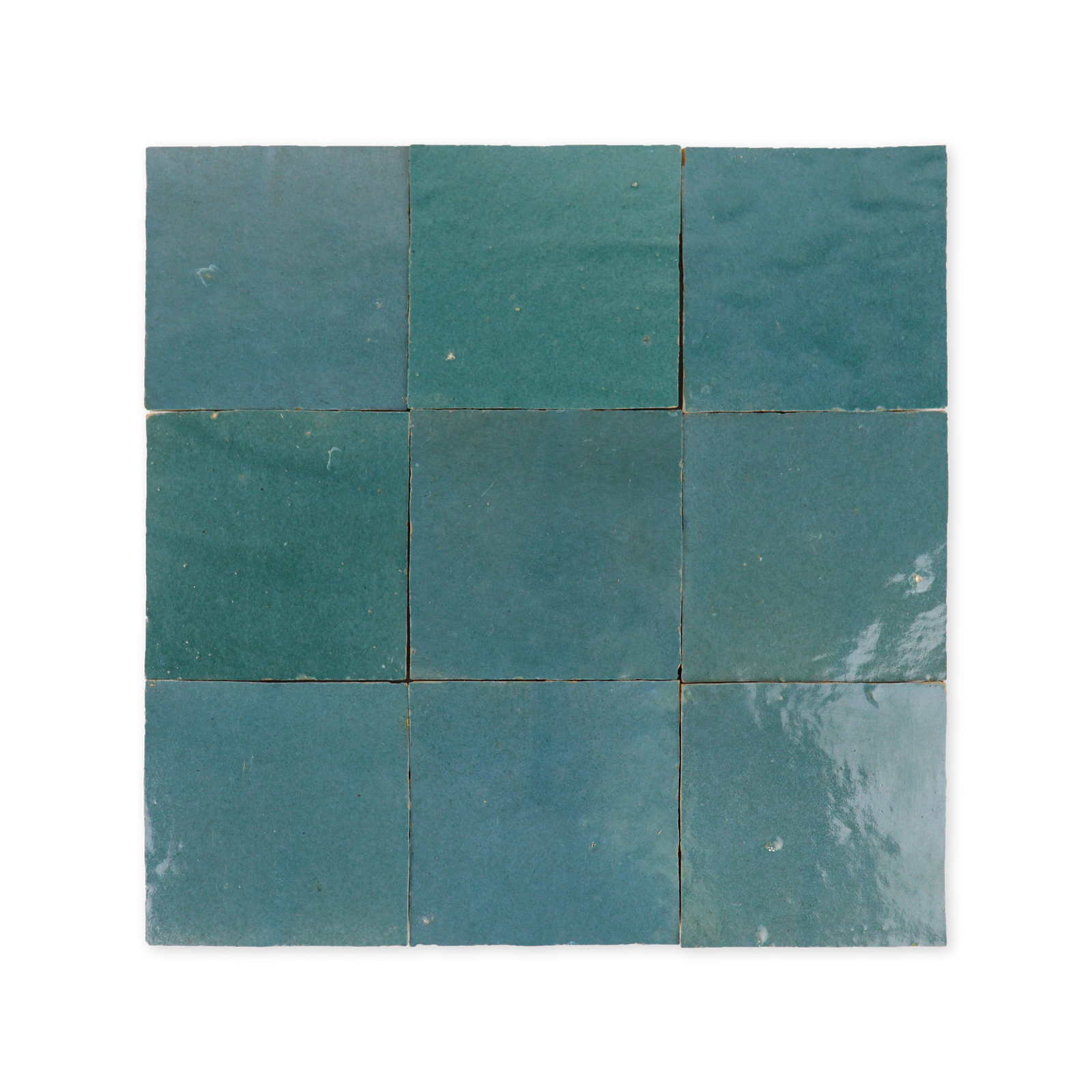 Emery Blue 4x4 Square Handmade Crackled Terracotta Tile