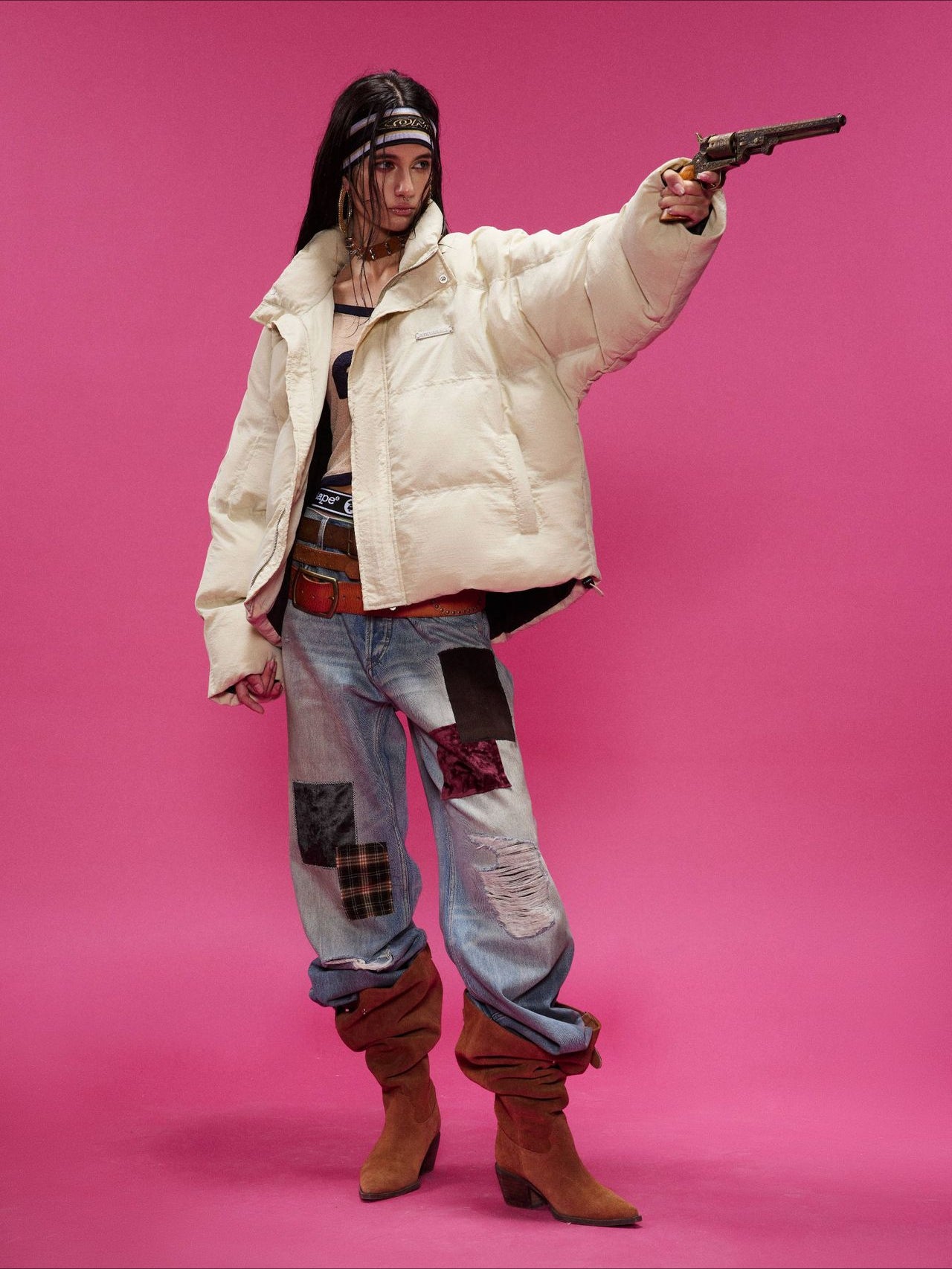 Tung Sung Loose Bat-sleeved Short Puffer Jacket