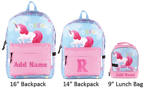 personalized school backpack and lunch bag