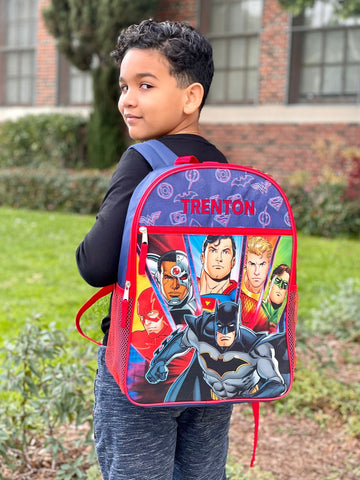 Personalized School Backpack for kids Justice League DC Comics