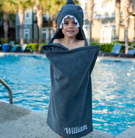Personalized Hooded Beach Pool Towel for Kids