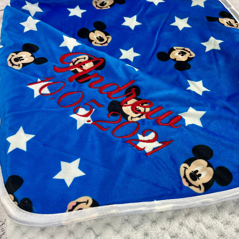 Personalized Disney Baby Blanket Mickey Mouse