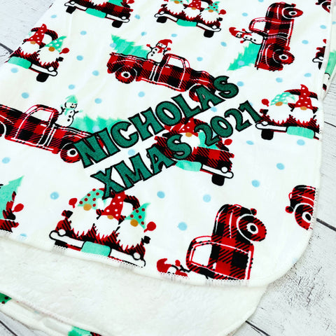 Personalized Holiday Baby Blanket