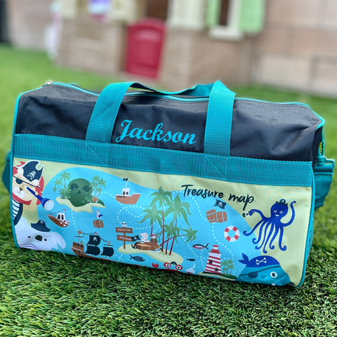 Personalized Travel Duffel Bags for Kids Treasure Map