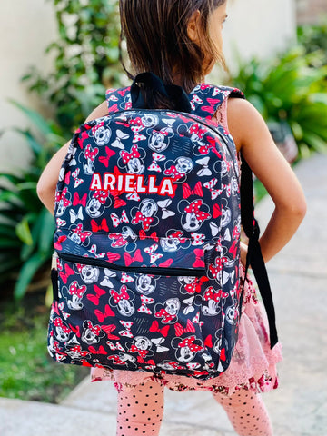 Personalized Disney Minnie Mouse school backpack for kids