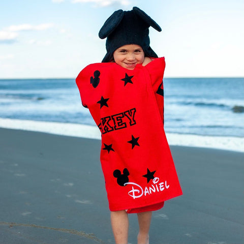 Personalized Disney Mickey Mouse Hooded Beach Towel