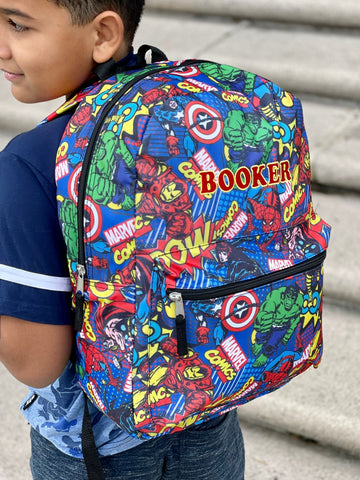 Personalized Marvel Heroes Avengers school backpack for kids