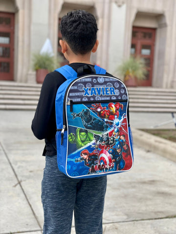 Personalized School Backpack for kids Marvel Heroes Avengers