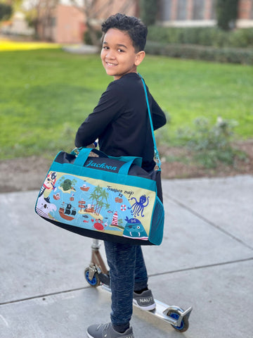Personalized travel duffel bag for kids sleepovers