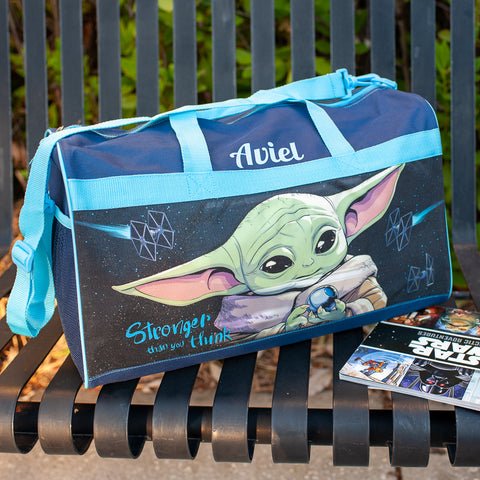 Personalized Travel Duffel Bag for Kids Baby Yoda Mandalorian