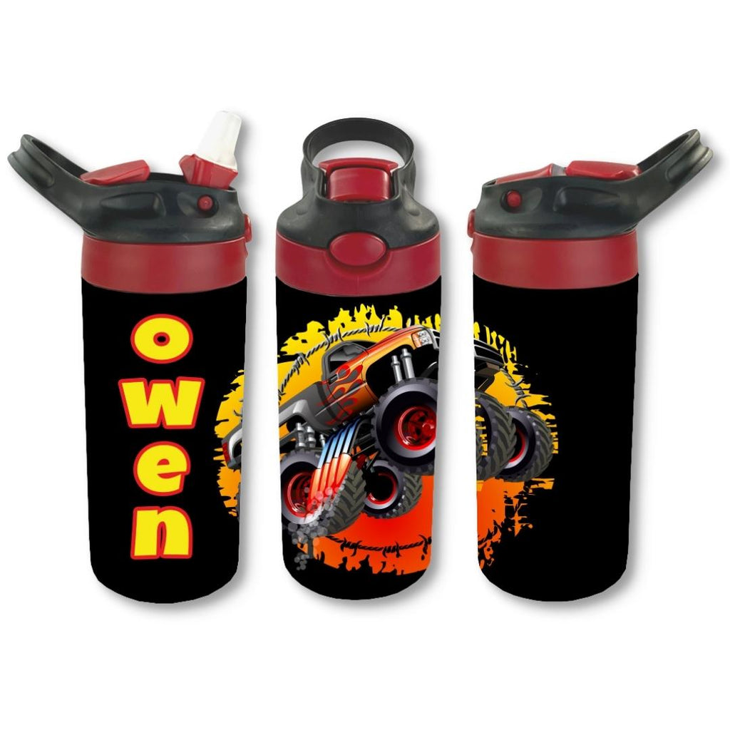 Personalized Monster Truck Stainless Steel Water Bottle for Boys