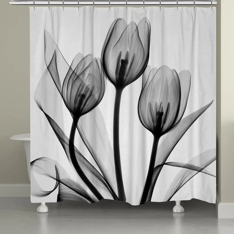 Monochromatic Black Tulips Hand Towels