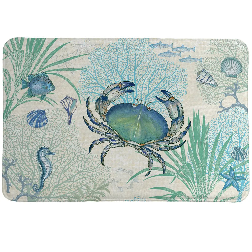 Blue Crab Memory Foam Rug