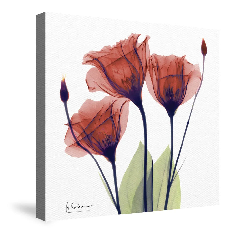 red floral canvas wall art