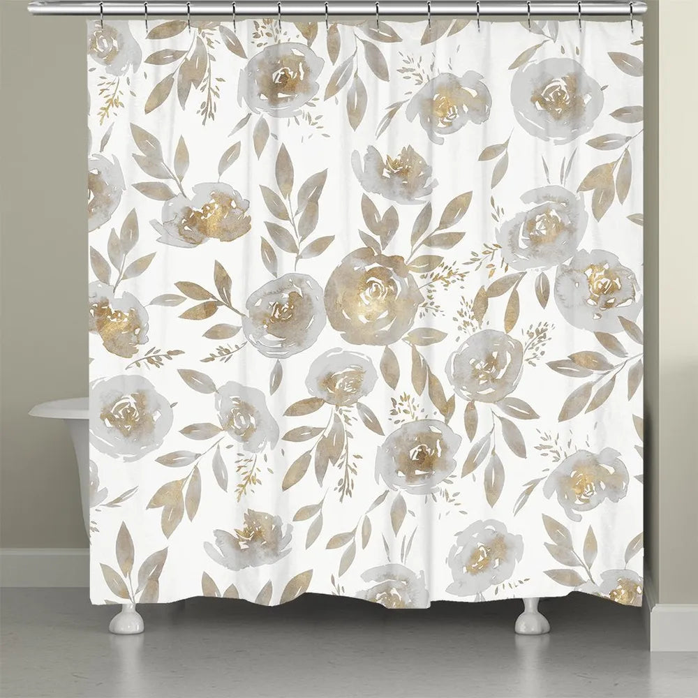 Golden Rose Garden Shower Curtain