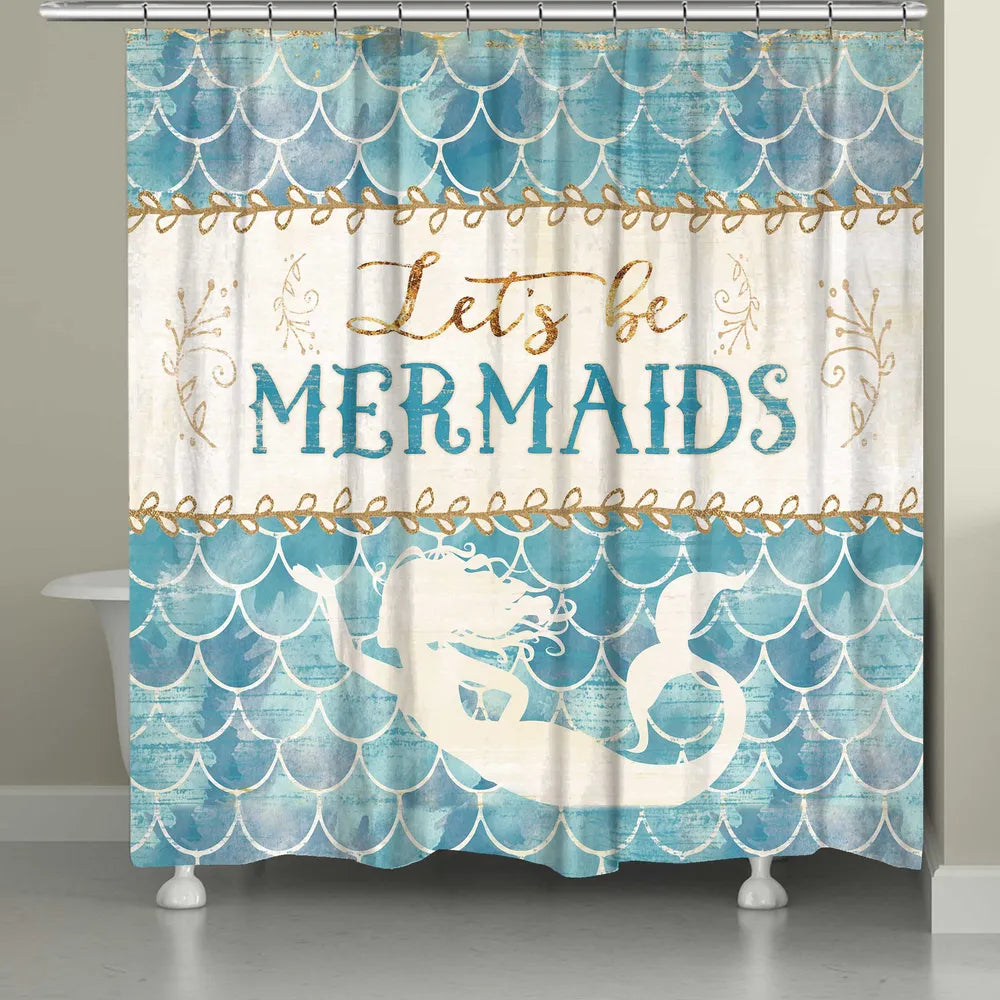 Lets Be Mermaids Shower Curtain Laural Home