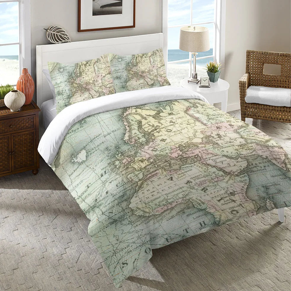 World Map Duvet Cover Laural Home