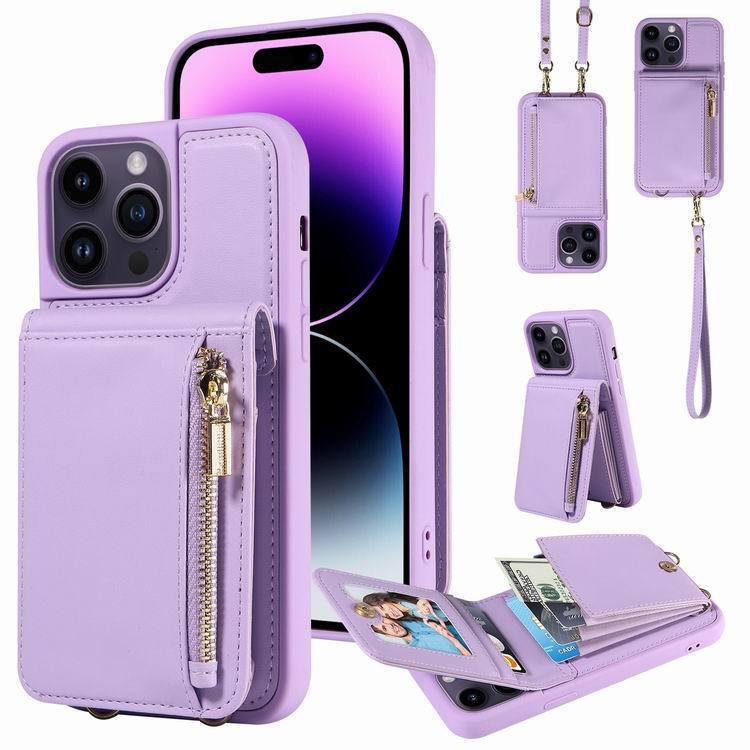 HIMODA crossbody wallet iphone case - purple 4