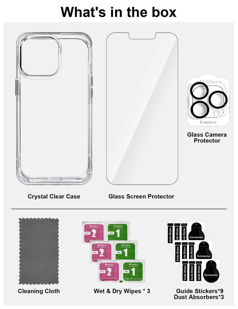 HIMODA clear iphone 13 pro max case - what is in the package