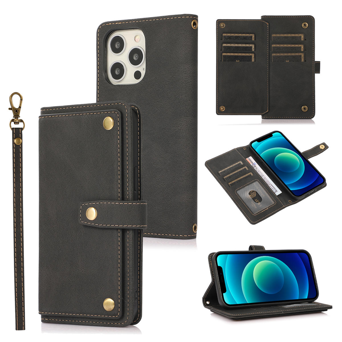 HIMODA crossbody wallet iphone case - vegan leather-detail 4