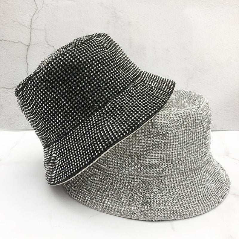 himoda rhinestone mesh bucket hat - glittering hat - man-women