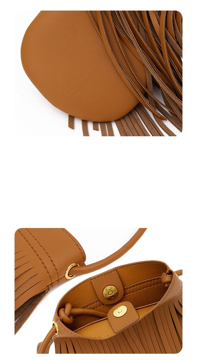 HIMODA leather fringe crossbody purse - phone bag - detail 7