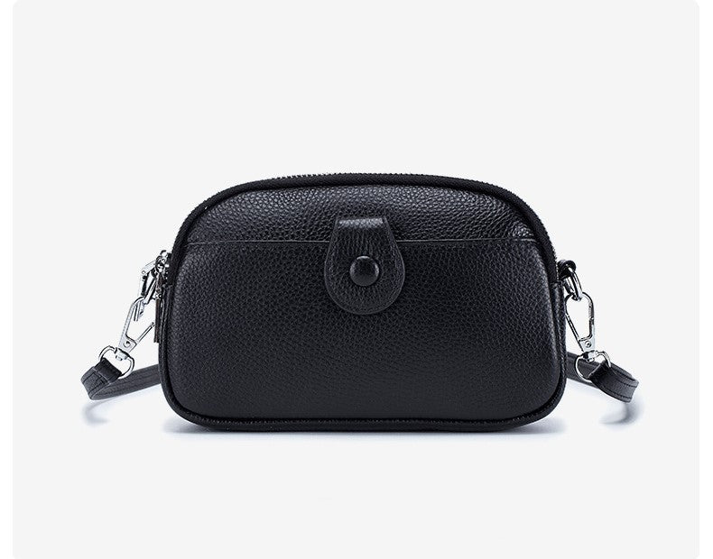 HIMODA leather mini  crossbody bag - phone bag- black detail 01