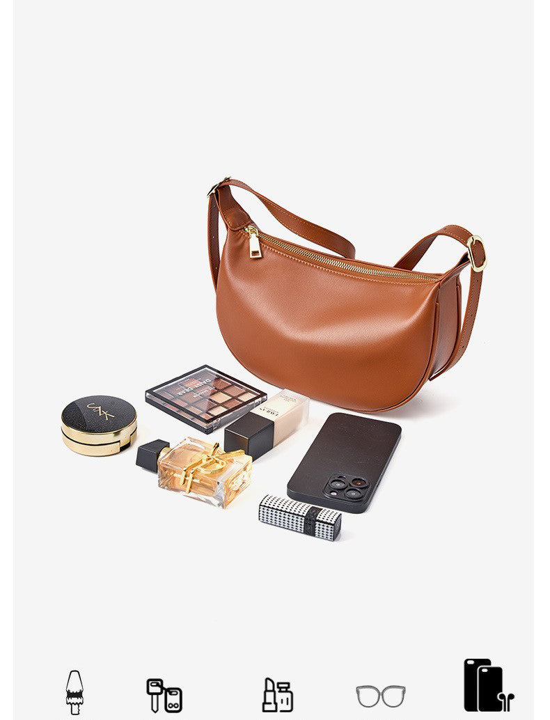 HIMODA leather saddle bag -crossbody - tan - detail 4