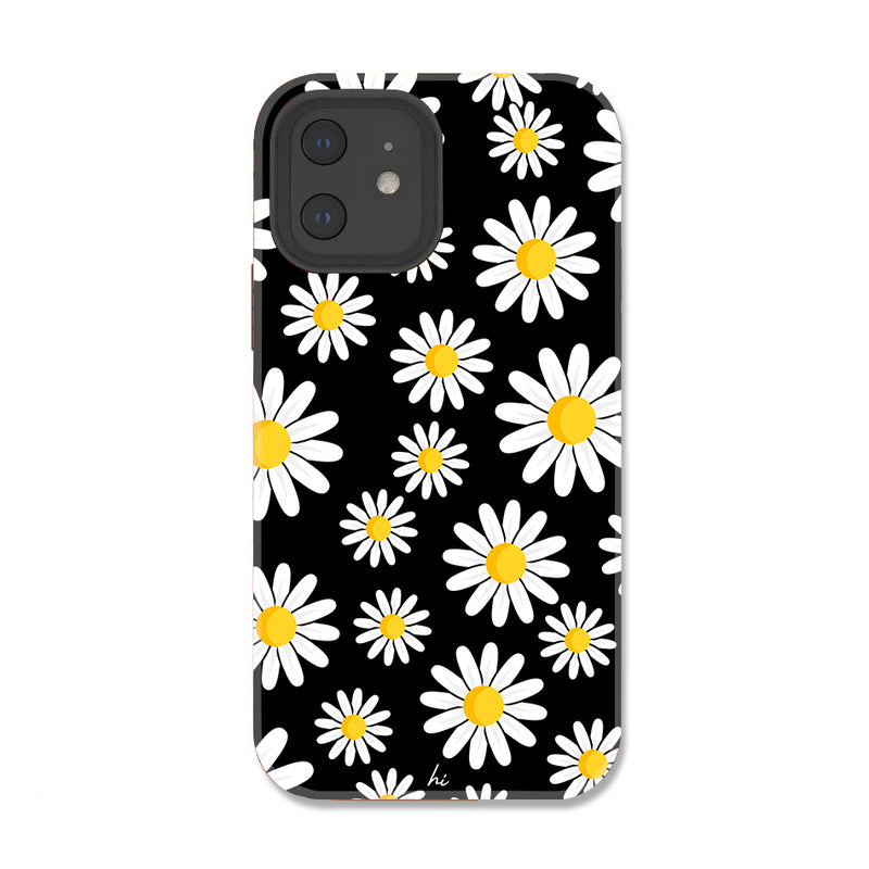 HIMODA wild daisy iphone case- white daisy floral iphone 13 pro case