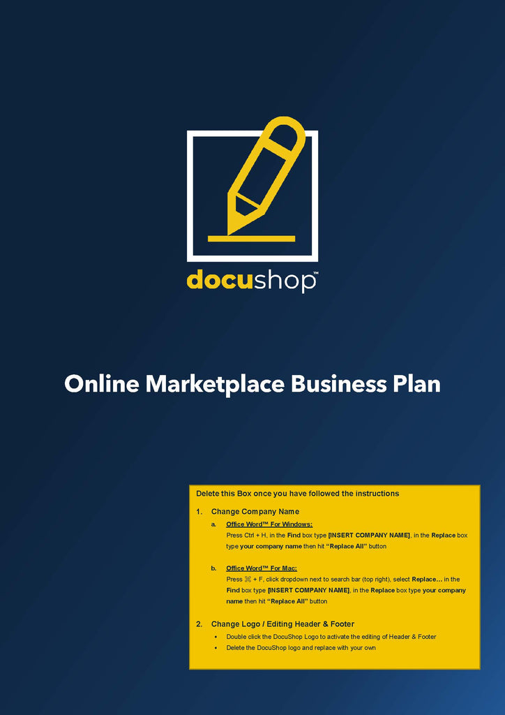 business plan for online marketplace