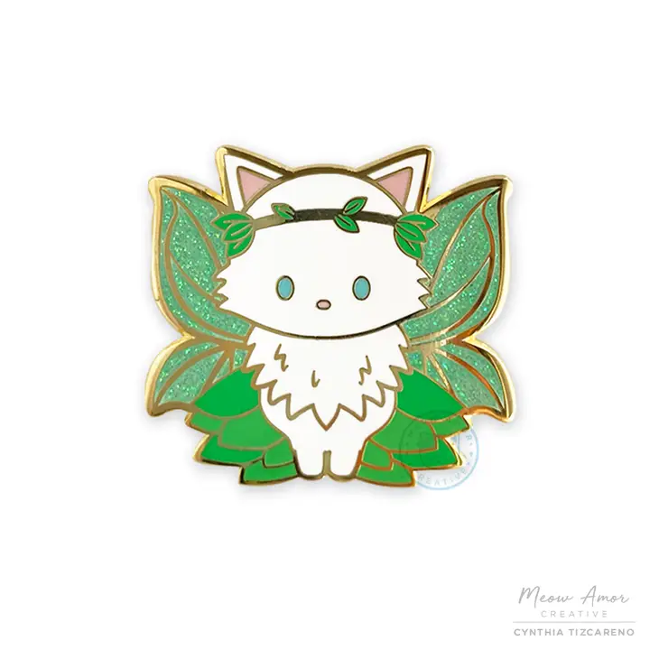 cute, pink fairy cat Pin for Sale by grace-baker