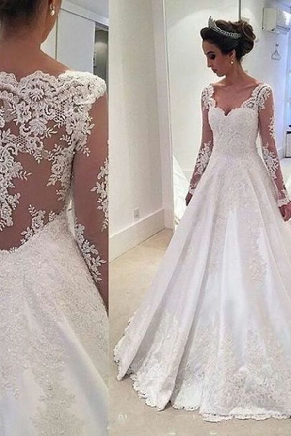 classy long sleeve wedding dresses