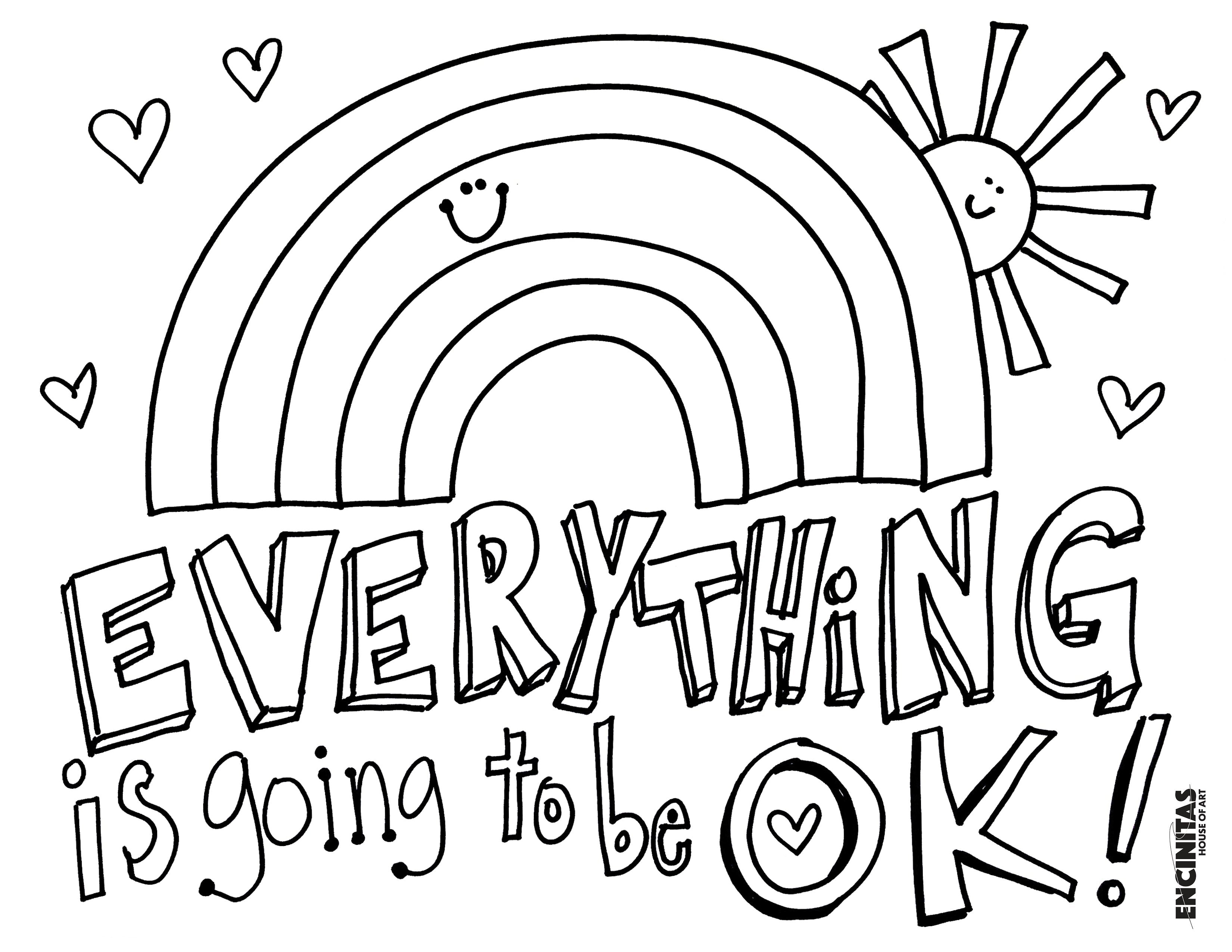 Everything is Going to Be OK Coloring Page (Horizontal) – Encinitas