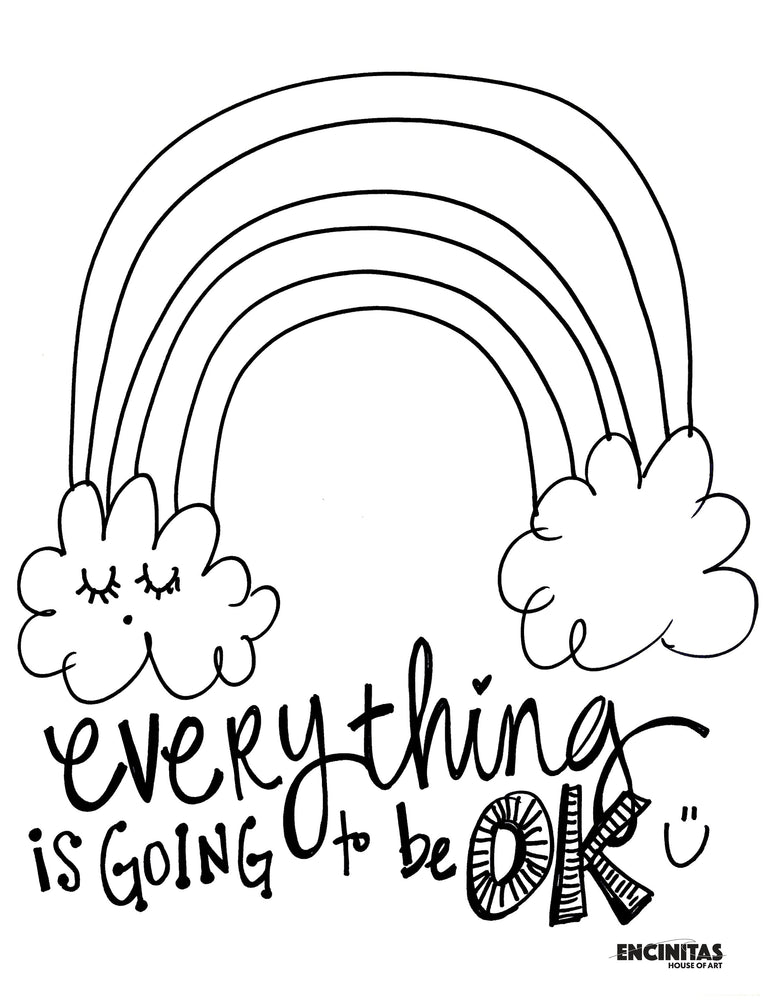 Everything Is Going To Be Ok Coloring Page Vertical Encinitas House Of Art