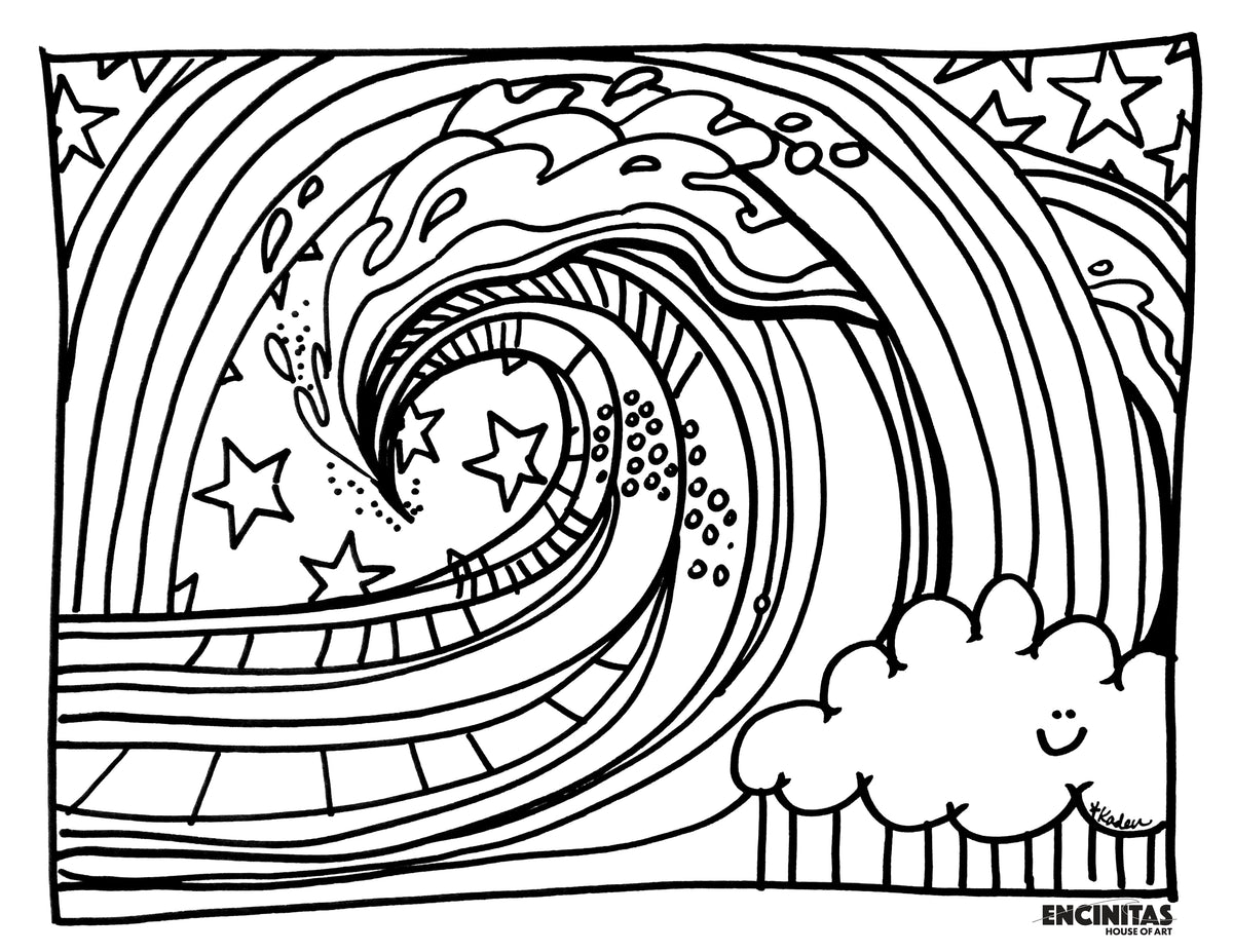 Pretty Wave Coloring Page – Encinitas House of Art