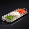 Umbria Crudités Tray (with handles) - 29 cm x 13.5 cm - Handcrafted in Italy - Pewter & Glass