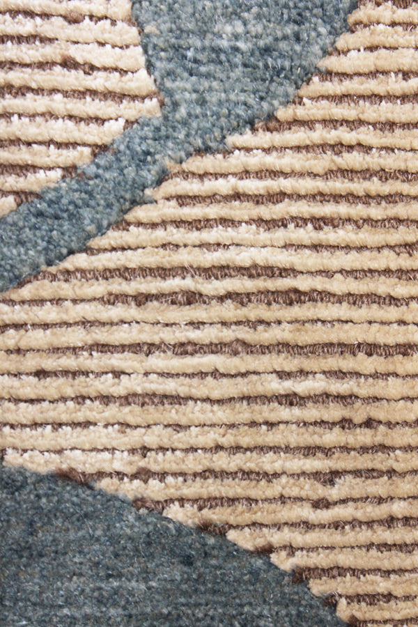 Closeup of texture of a contemporary Tibetan rug