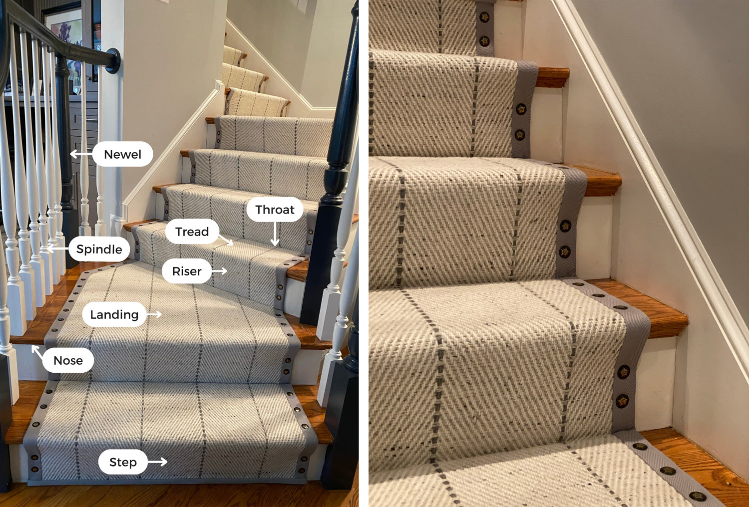 floral yellow stair runner in home