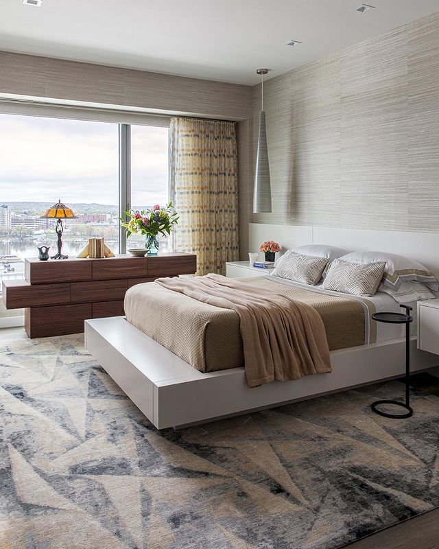 contemporary bedroom rug