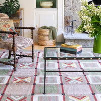 ACTUS KILIM DHURRIEラグ （140×200cm） Amazon.com: CASAVANI - 4' Square Rug Kilim Rug Blue & Red