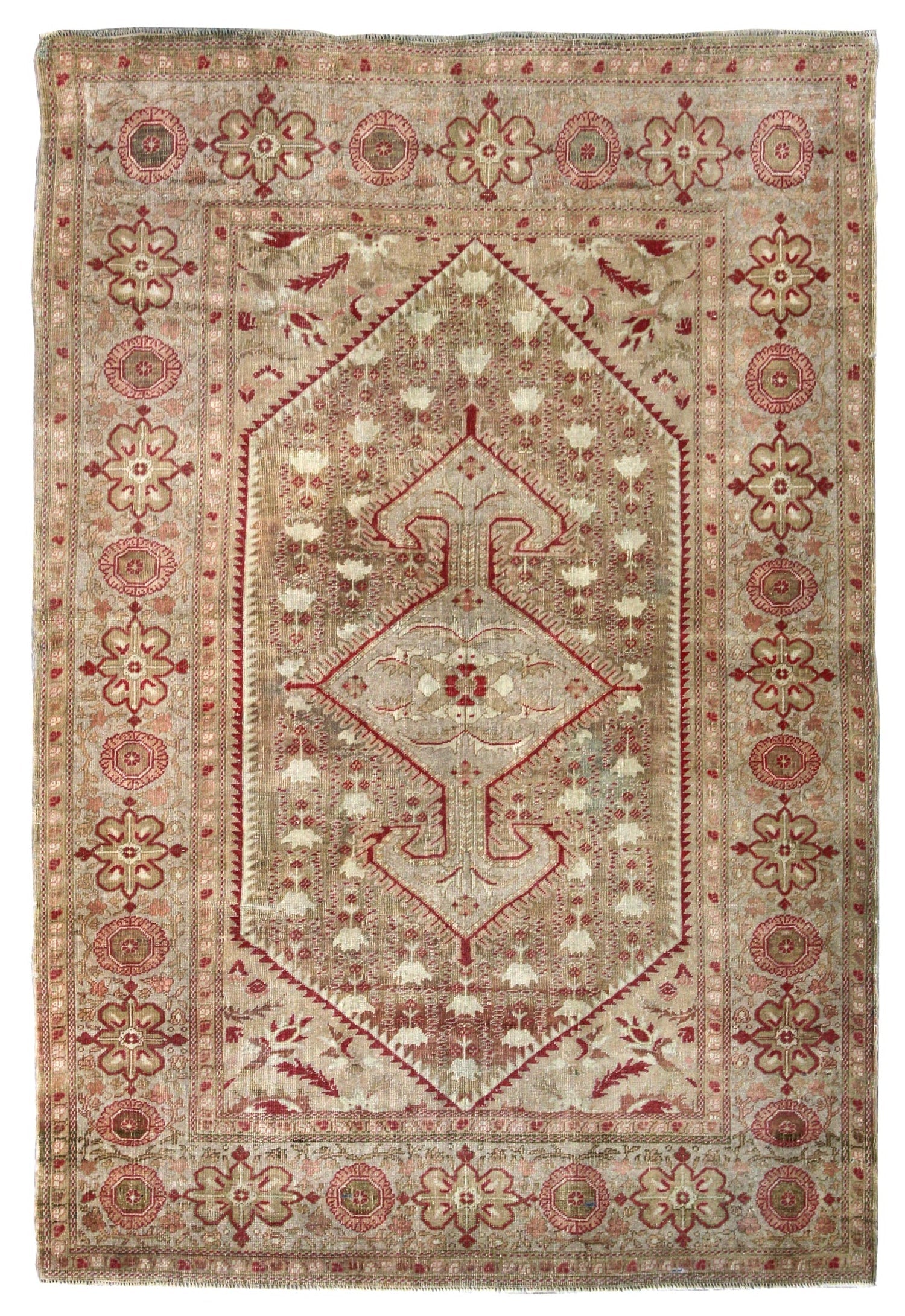 Vintage Kirsehir Handwoven Tribal Rug, J63381