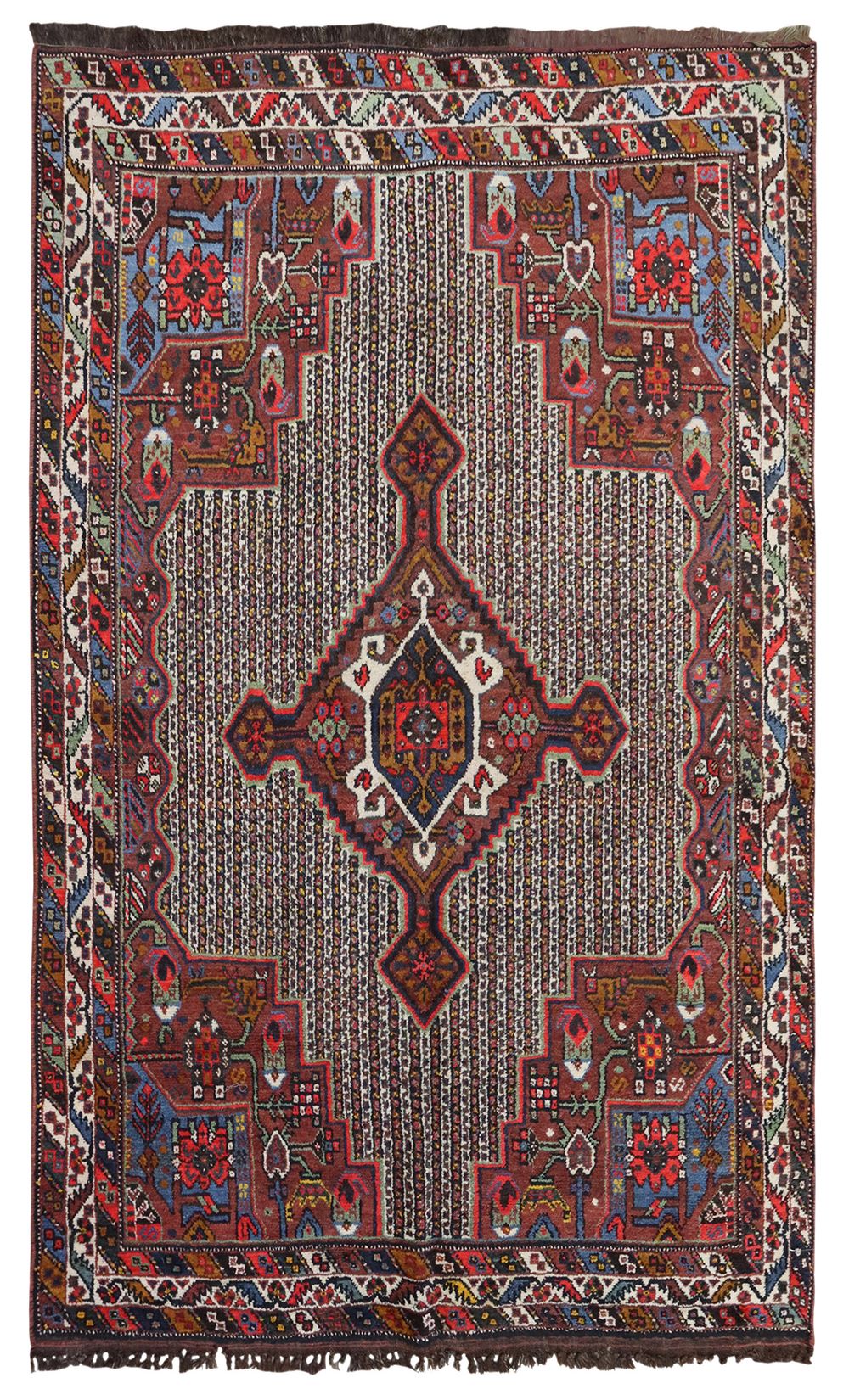 Antique Qashqai Handwoven Tribal Rug