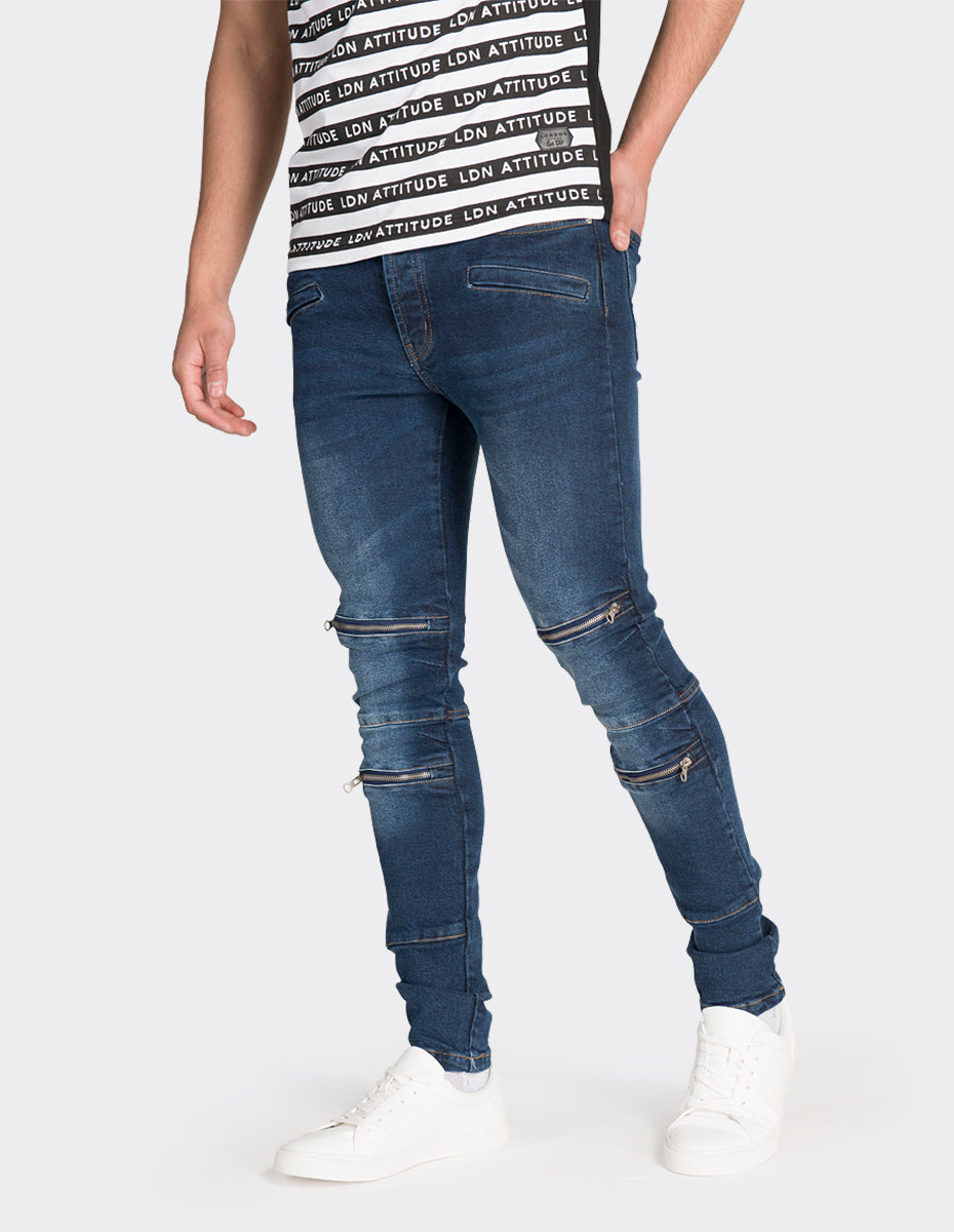 skinny fit biker jeans