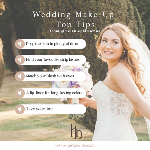 Top tips for bridal make-up for wedding day 