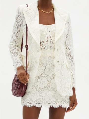 Dolce and Gabbana Ivory lace bridal suit 